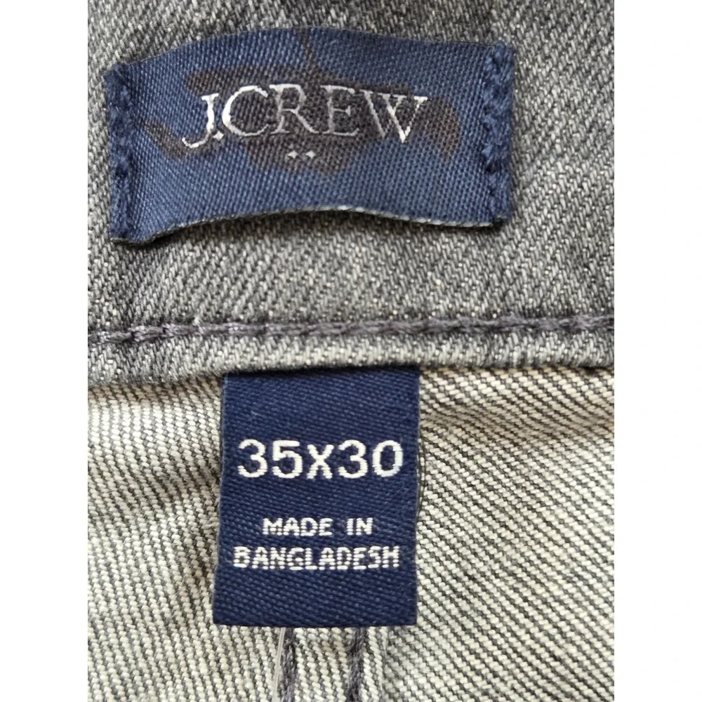 J. Crew Jeans Straight Fit Signature Flex Men 35x30 Grey NWT $138 BG156‎